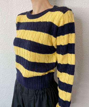 Yellow & Black Cable Knit #250107